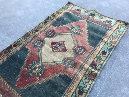 Handmade Rug, Vintage Rug, Turkish Rug 37 x74 inches